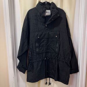 Kult Snowboard Gear Black Anorak Pullover Jacket w Drawstring Waist‎ L